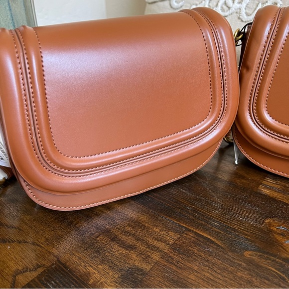 ZARA Flap Custom Letters JG/KB/P Convertible Brown Shoulder/Crossbody Bag - Picture 4 of 13